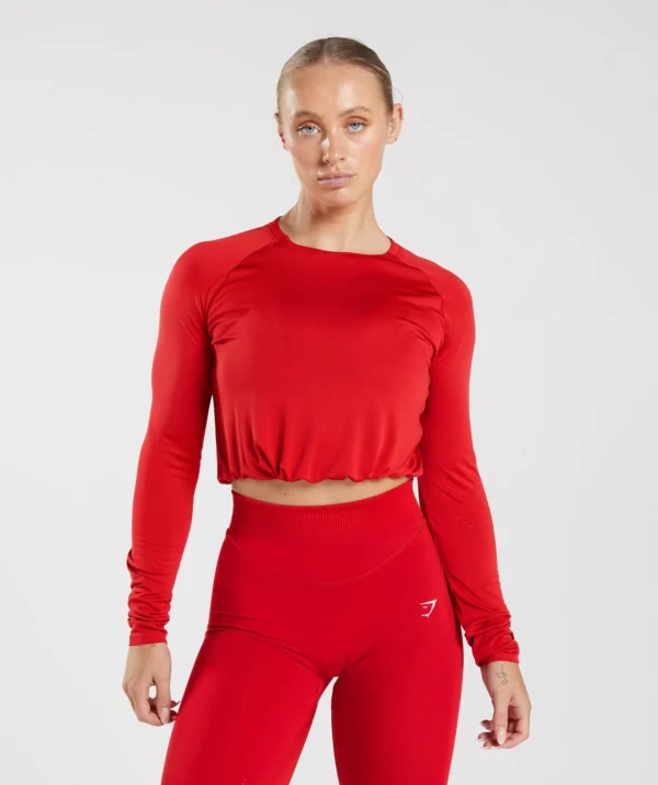 Sweat Seamless Long Sleeve Crop Top GYMSHARK (talla M)