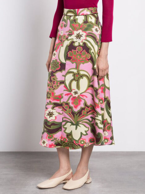 Max & Co midi skirt in floral print (talla small) - Imagen 5