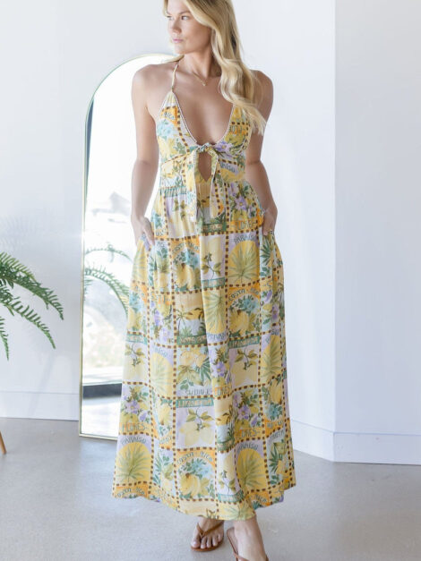 Tie Front Maxi Dress Costa Rica (talla small)