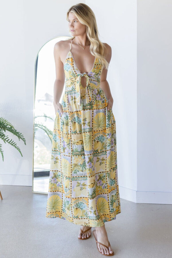 Tie Front Maxi Dress Costa Rica (talla small)