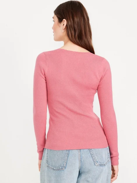 Old Navy Long-Sleeve Ribbed Sweater nuevo (talla L parece M) - Imagen 4