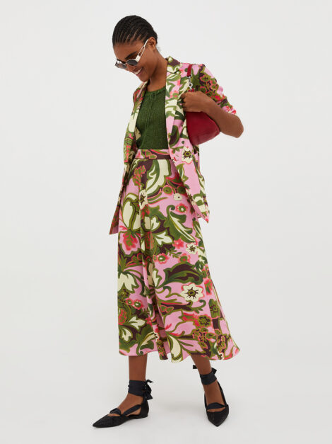 Max & Co midi skirt in floral print (talla small) - Imagen 8