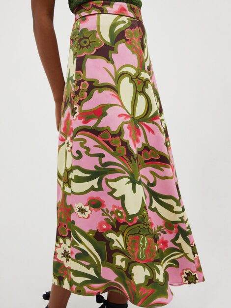 Max & Co midi skirt in floral print (talla small) - Imagen 7