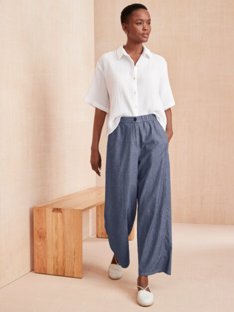 EILEEN FISHER Organic-Cotton Twill Pants (talla XS) - Imagen 3