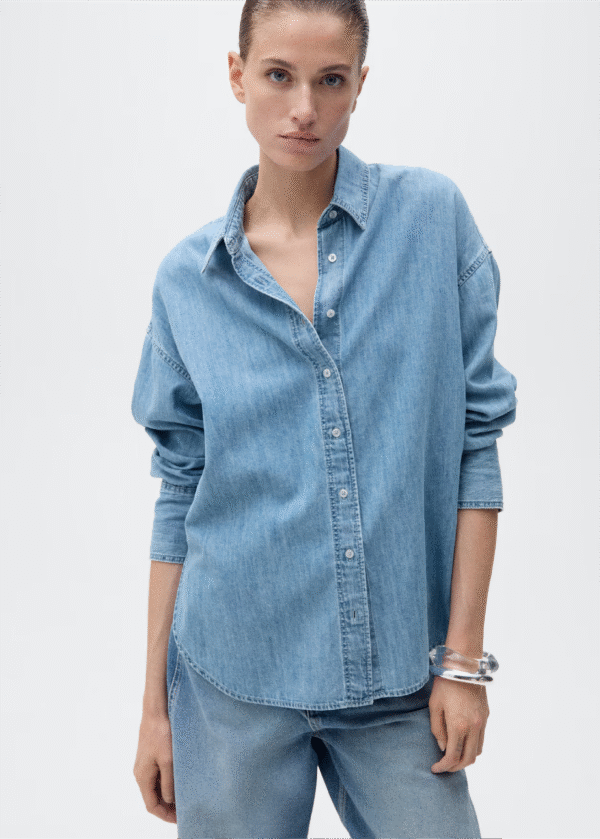 Oversized denim shirt MANGO nueva (talla small)