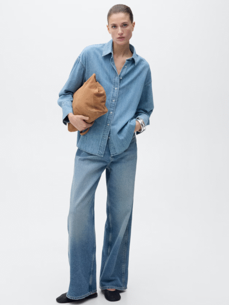 Oversized denim shirt MANGO nueva (talla small) - Imagen 5