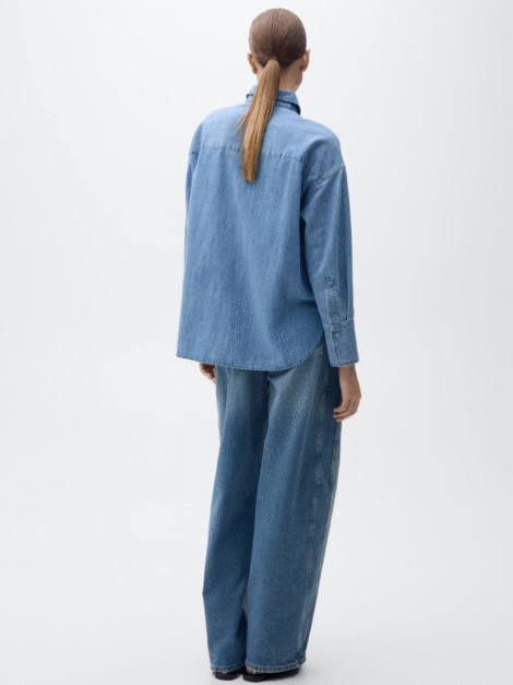 Oversized denim shirt MANGO nueva (talla small) - Imagen 4