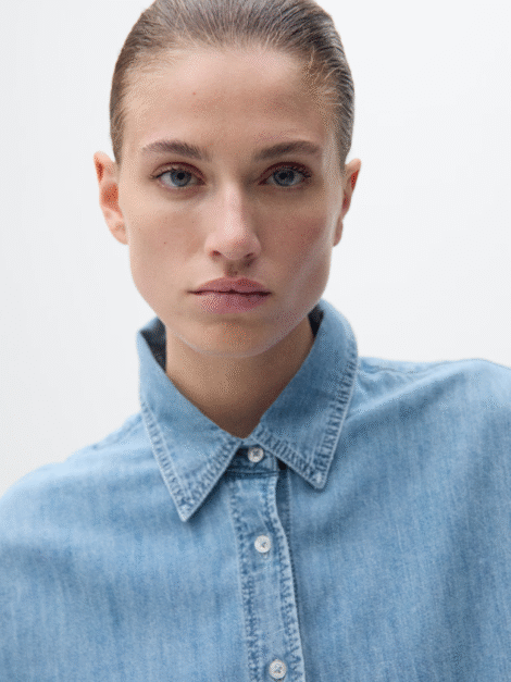 Oversized denim shirt MANGO nueva (talla small) - Imagen 3