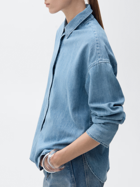 Oversized denim shirt MANGO nueva (talla small) - Imagen 2