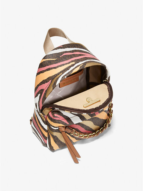 Slater Extra-Small Metallic Zebra Logo Convertible Backpack - Imagen 2