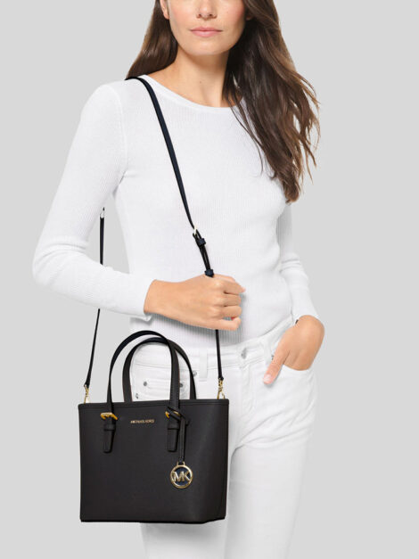 Jet Set Travel Extra-Small Saffiano Leather Top-Zip Tote Bag