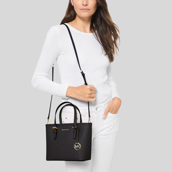 Jet Set Travel Extra-Small Saffiano Leather Top-Zip Tote Bag