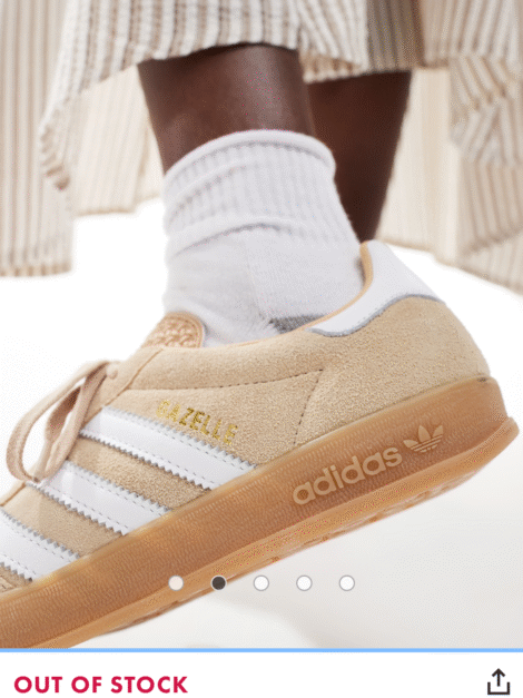 Adidas Gazelle Indoor sneakers in light brown and white (Talla 8.5) - Imagen 2