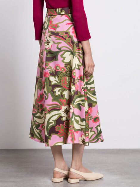 Max & Co midi skirt in floral print (talla small) - Imagen 2