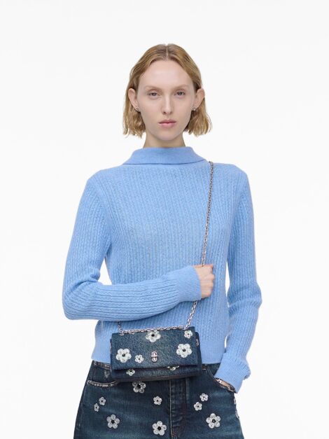 Marc Jacobs THE SEQUIN DAISY DENIM DUAL CHAIN MINI BAG - Imagen 2