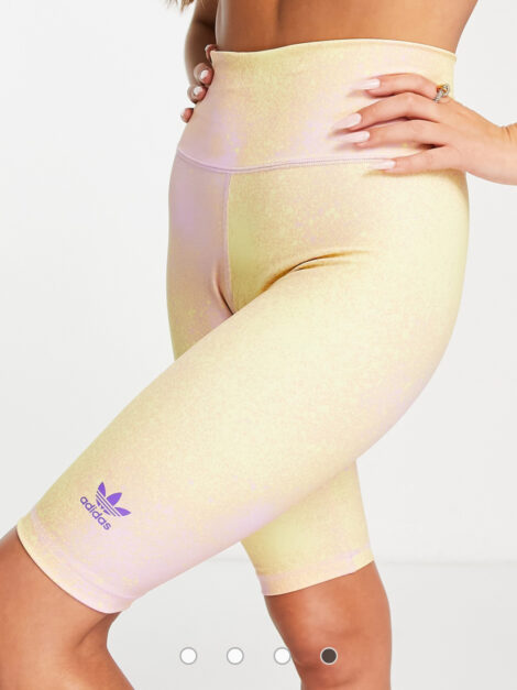 Adidas Originals tie dye legging shorts in yellow and lilac (talla XS)