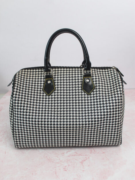 Houndstooth Vegan Leather Handbag