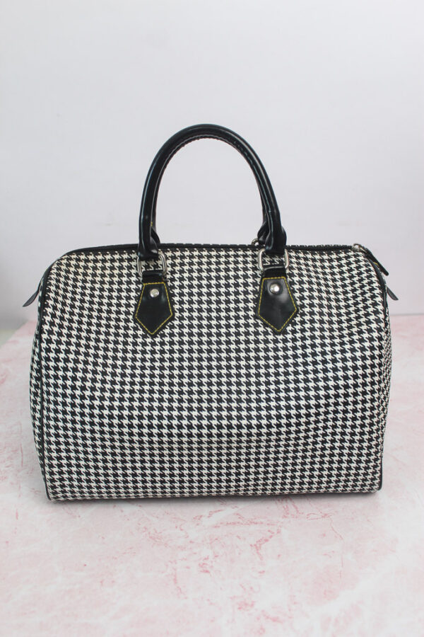 Houndstooth Vegan Leather Handbag