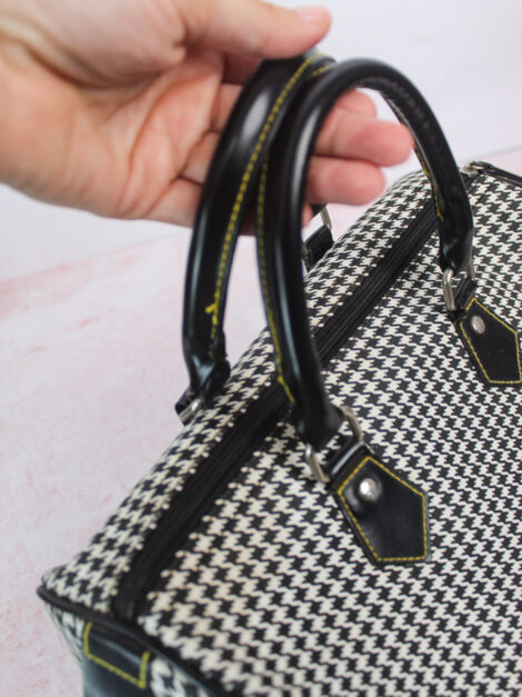 Houndstooth Vegan Leather Handbag - Imagen 3