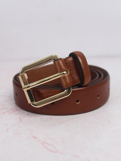 Cinturon piel hebilla cuadrada Zara (talla small) - Imagen 2
