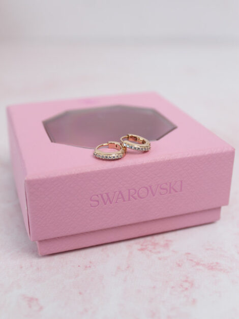Matrix hoop earrings Round cut SWAROVSKI - Imagen 5