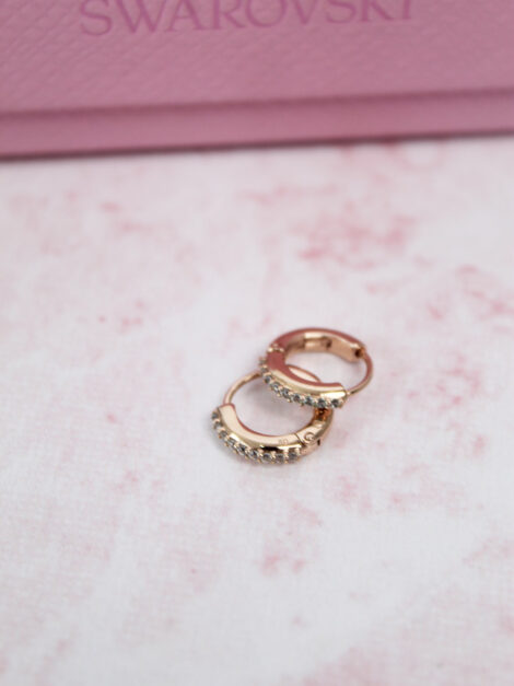 Matrix hoop earrings Round cut SWAROVSKI