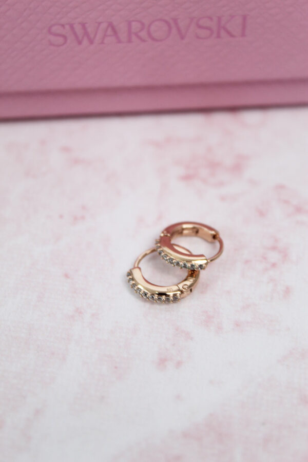 Matrix hoop earrings Round cut SWAROVSKI
