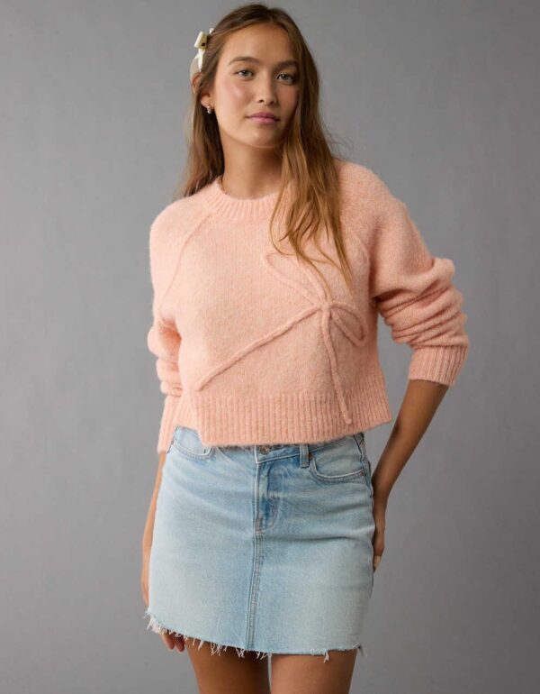 American Eagle Crew Neck Bow Sweater nuevo (talla M)