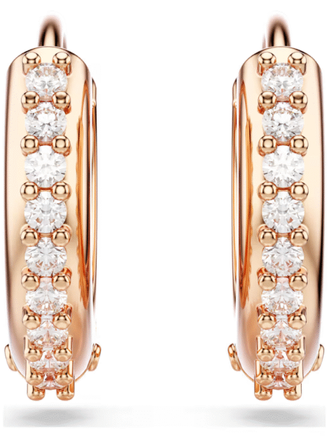 Matrix hoop earrings Round cut SWAROVSKI - Imagen 3
