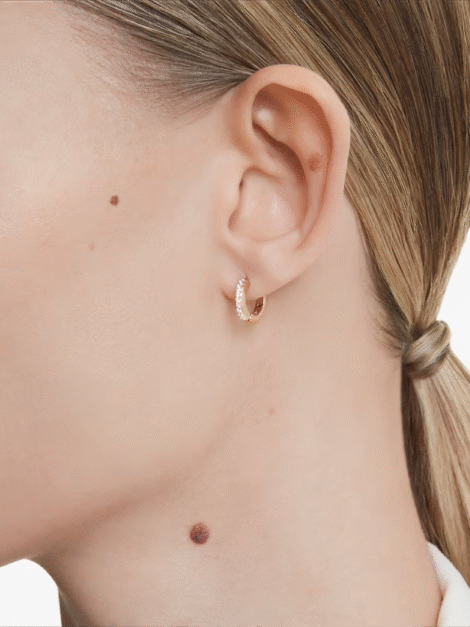 Matrix hoop earrings Round cut SWAROVSKI - Imagen 2