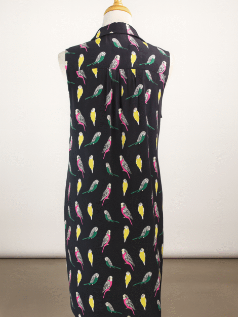Banana Republic navy parakeet patterned dress (Talla 6) - Imagen 2
