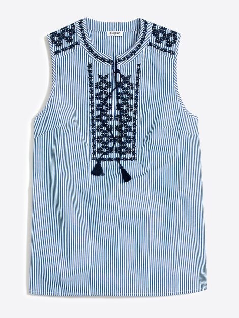 J.Crew Embroidered Striped Tank Top (talla XS) - Imagen 6