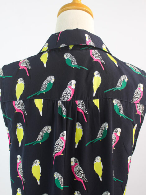 Banana Republic navy parakeet patterned dress (Talla 6) - Imagen 3
