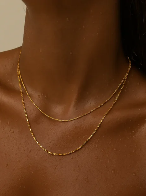 Pevla Double Chain Necklace Ellie Vail