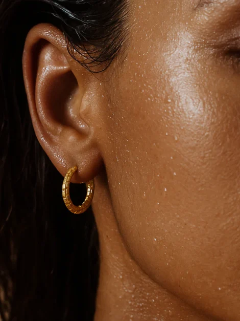 Box Link Hoop Earring Ellie Vail - Imagen 2