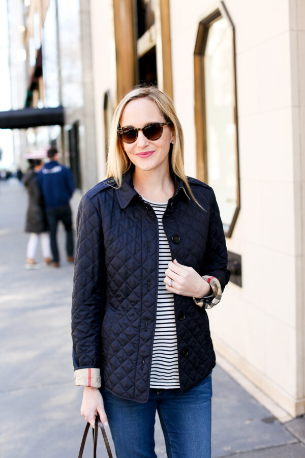 BURBERRY Brit Quilted Jacket Dark Blue (talla small)