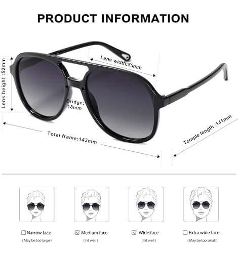 SOJOS Retro Polarized Aviator Sunglasses - Imagen 8