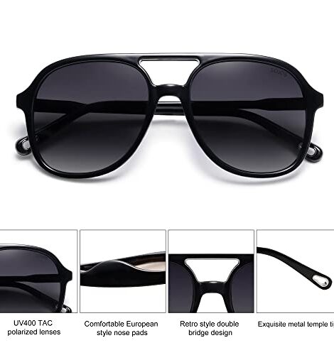 SOJOS Retro Polarized Aviator Sunglasses - Imagen 5