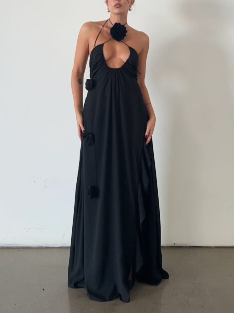 For Love & Lemons Halter Maxi Dress nuevo (talla L pequeño) - Imagen 3