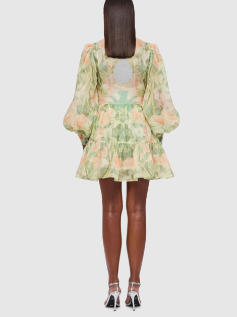 Leo Lin Alexandra Mini Dress - Orient Print in Evergreen (talla M) - Imagen 5