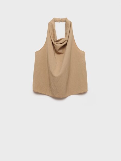 MANGO Lyocell top with draped neck nuevo (talla M) - Imagen 9