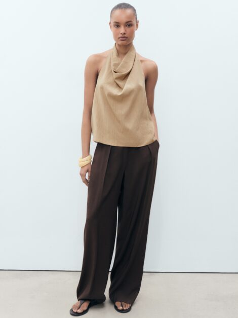 MANGO Lyocell top with draped neck nuevo (talla M) - Imagen 8