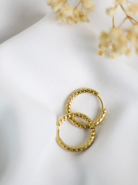 Box Link Hoop Earring Ellie Vail - Imagen 3
