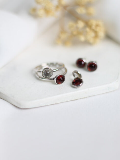 Set Pandora : Aretes, dije y 2 anillos talla 6 - Imagen 8