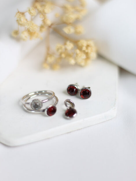 Set Pandora : Aretes, dije y 2 anillos talla 6 - Imagen 7