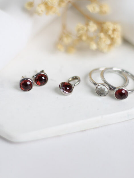 Set Pandora : Aretes, dije y 2 anillos talla 6 - Imagen 2