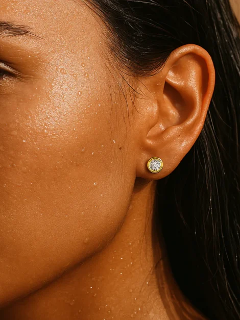 Cateana Bezel Stud Earring Ellie Vail