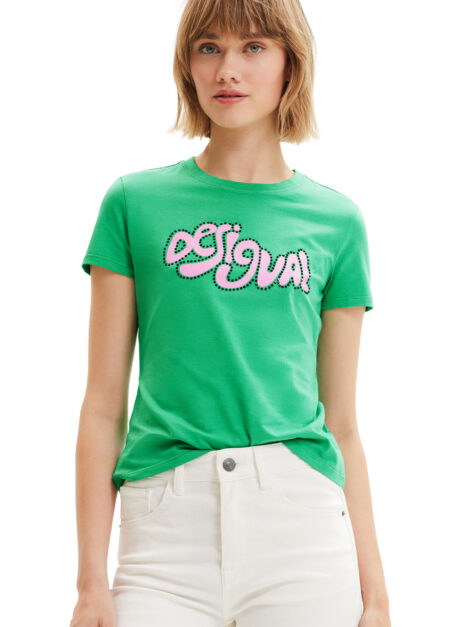 Camiseta manga corta strass DESIGUAL nueva (talla M)