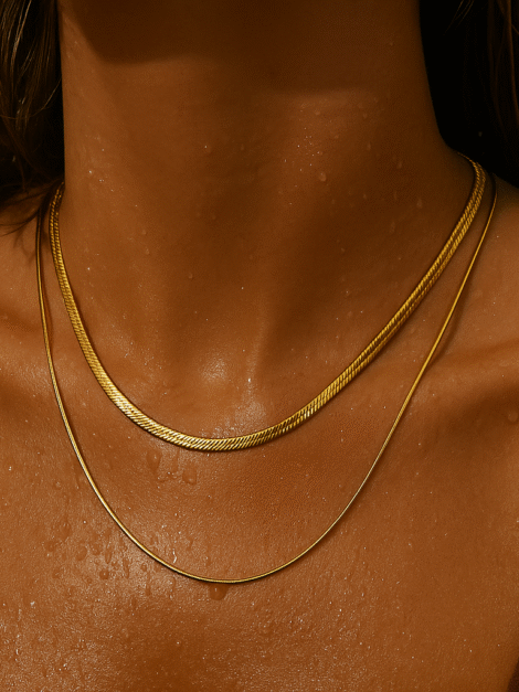 Cassia Double Chain Necklace Ellie Vail