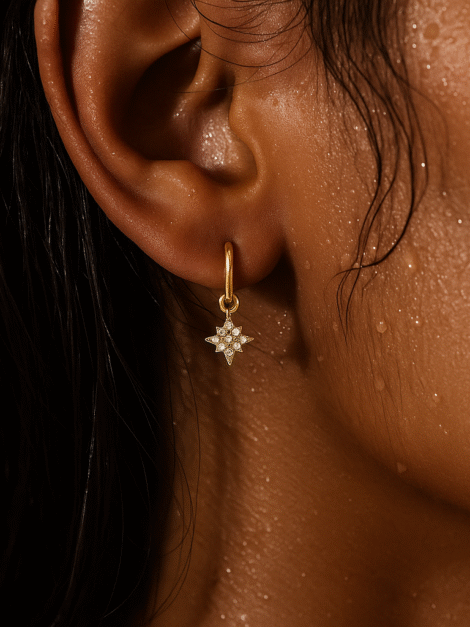 Neely North Star Huggie Hoop Earring Ellie Vail